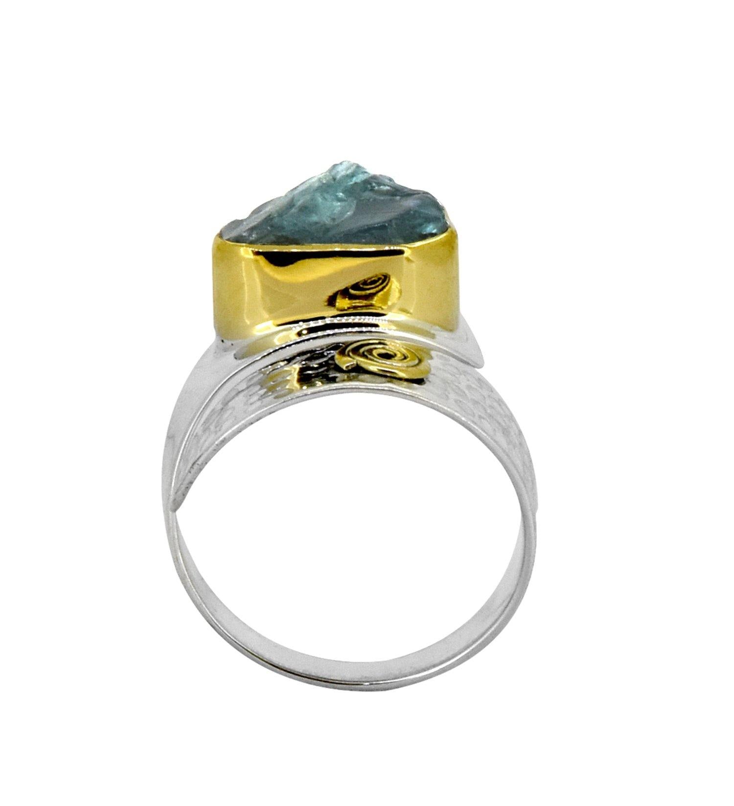 Rough Neon Apatite Solid 925 Sterling Silver Ring Jewelry - YoTreasure