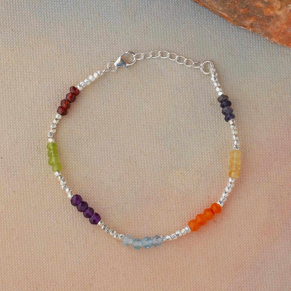 Chakra Stone Solid 925 Sterling Silver Chain Pendant Jewelry