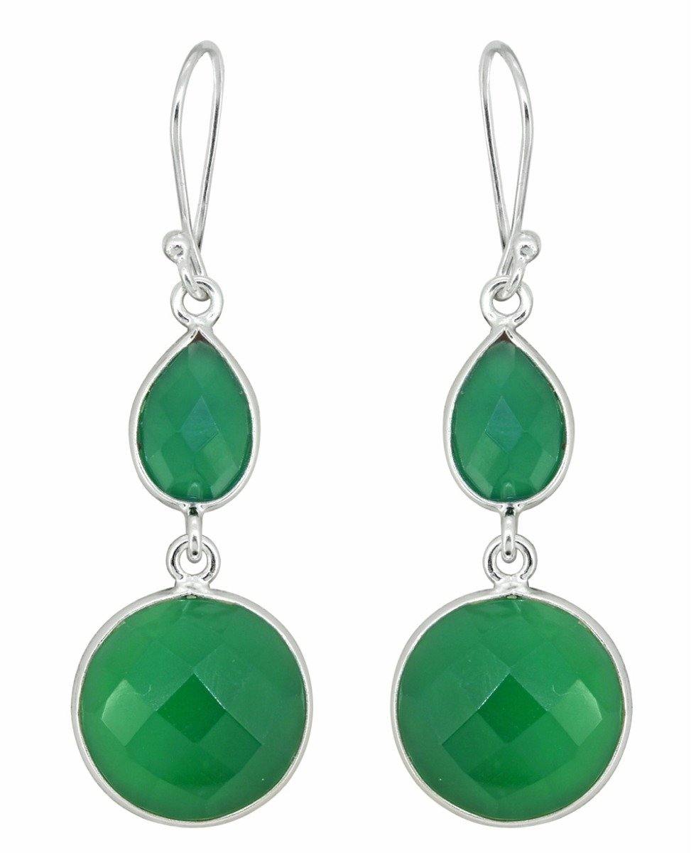 Green Onyx Solid 925 Sterling Silver Dangle Earrings Jewelry - YoTreasure
