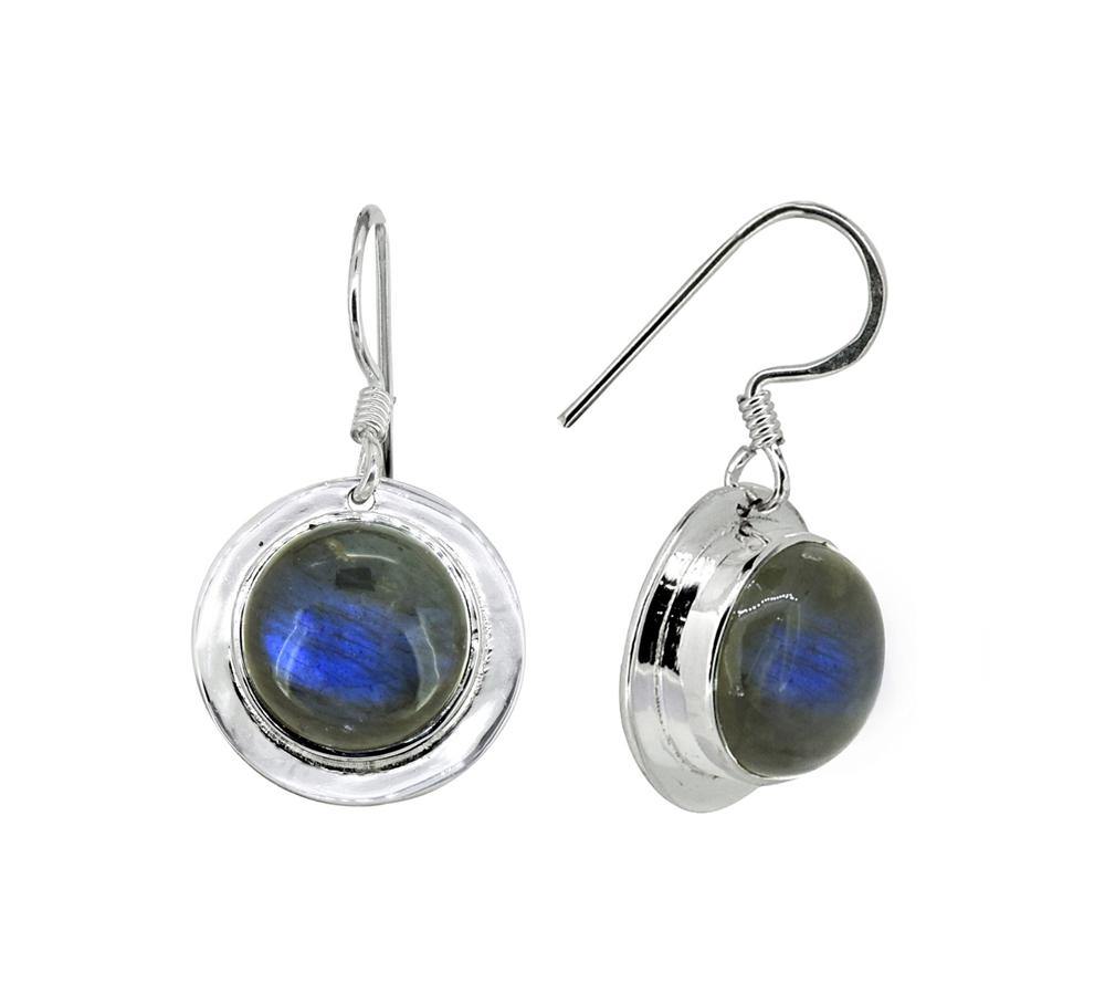 Labradorite Solid 925 Sterling Silver Dangle Earrings - YoTreasure
