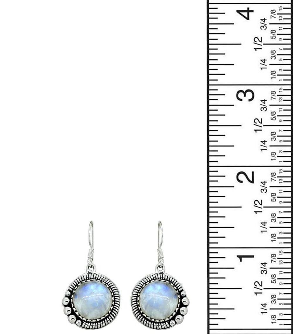 Moonstone Solid 925 Sterling Silver Dangle Earrings - YoTreasure