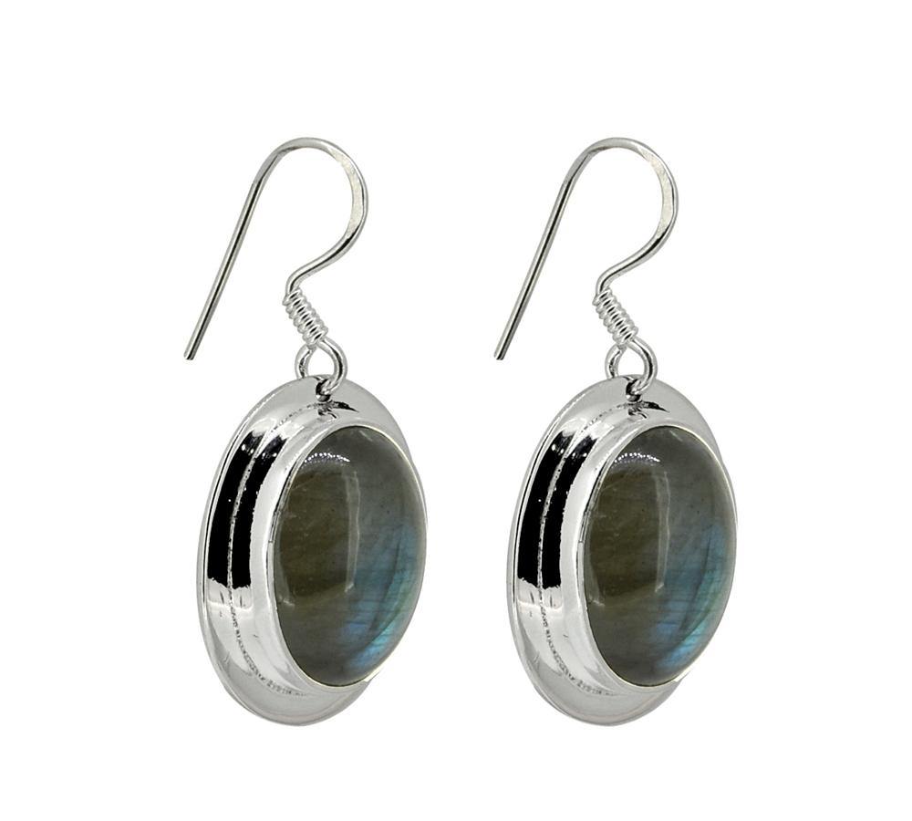 Labradorite Solid 925 Sterling Silver Dangle Earrings - YoTreasure
