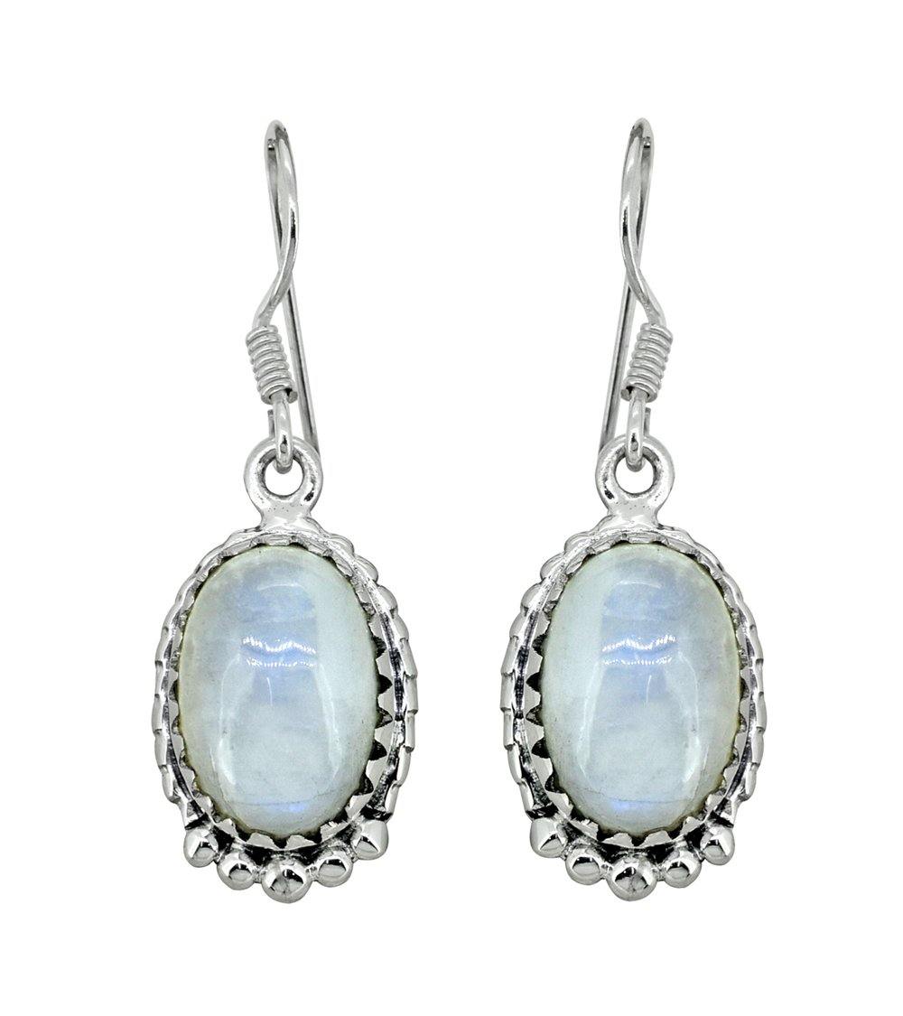 Moonstone Solid 925 Sterling Silver Dangle Earrings Jewelry - YoTreasure