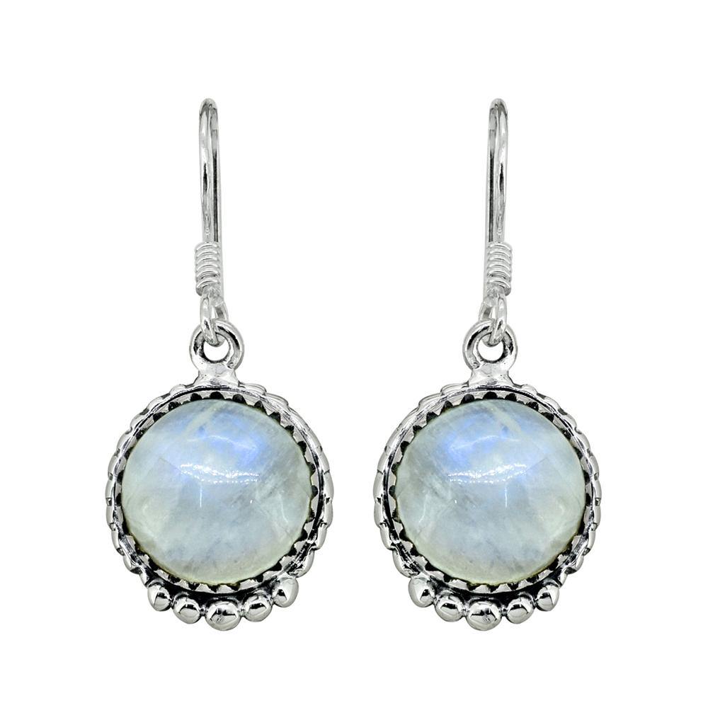 Moonstone Solid 925 Sterling Silver Dangle Earrings - YoTreasure