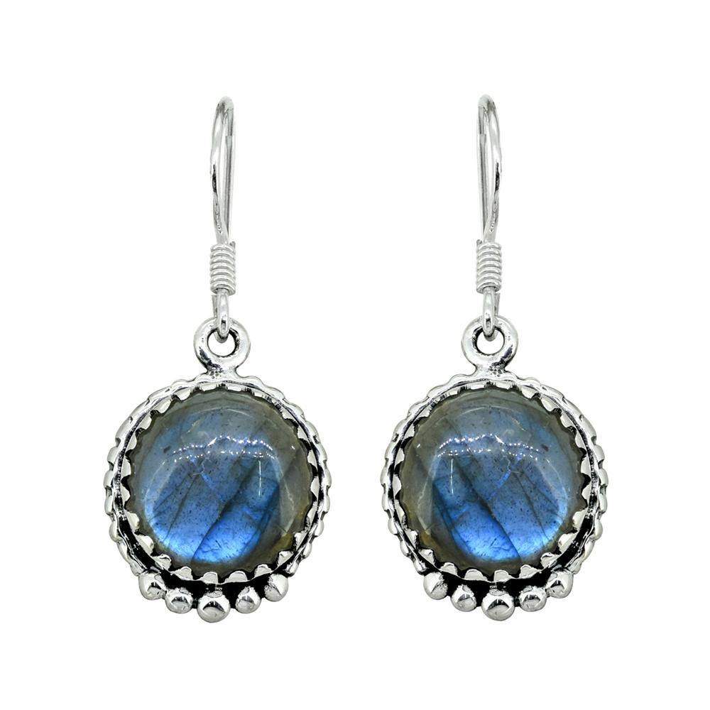 Labradorite Solid 925 Sterling Silver Dangle Earrings - YoTreasure