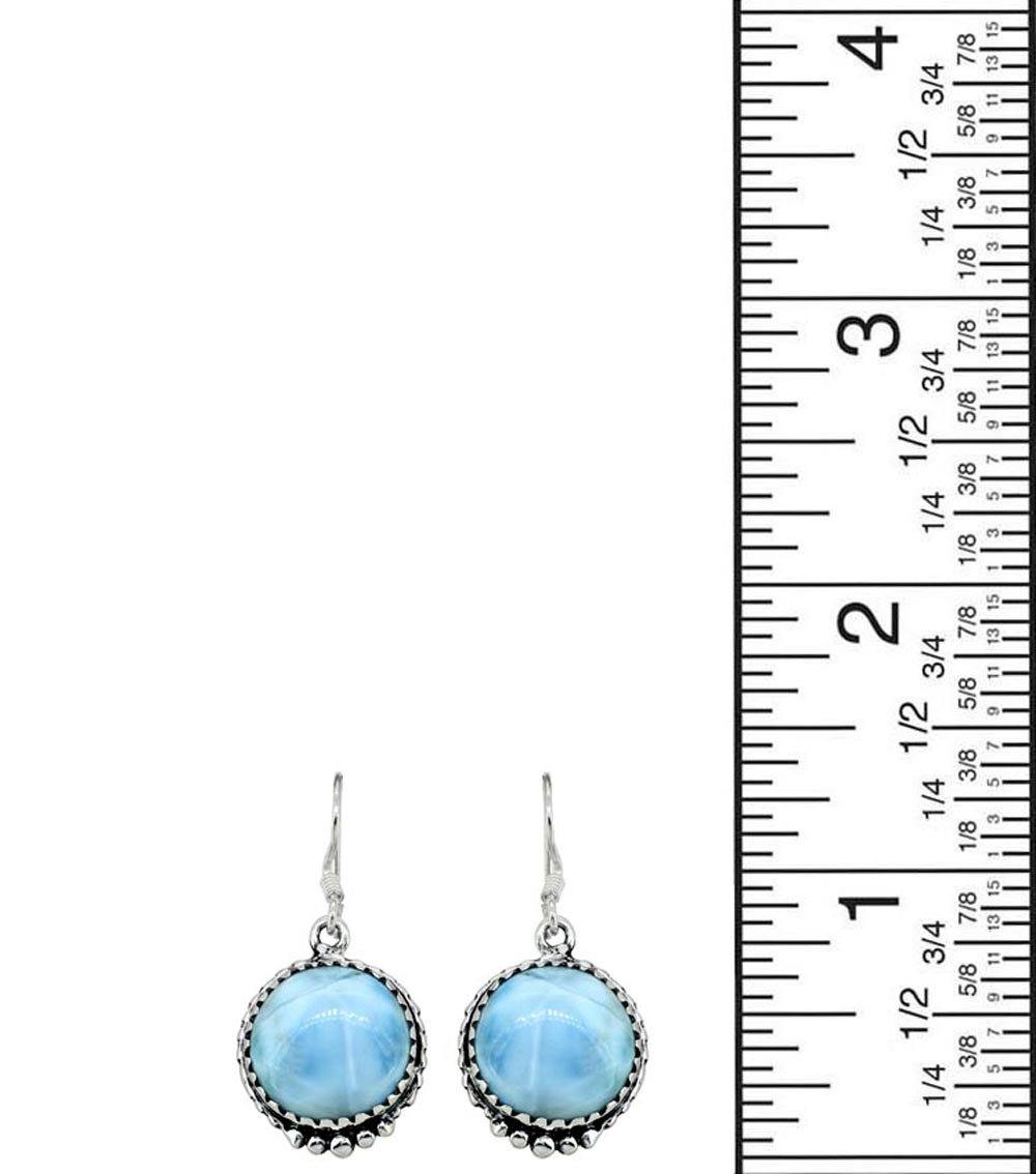 Larimar Solid 925 Sterling Silver Dangle Earrings Jewelry - YoTreasure