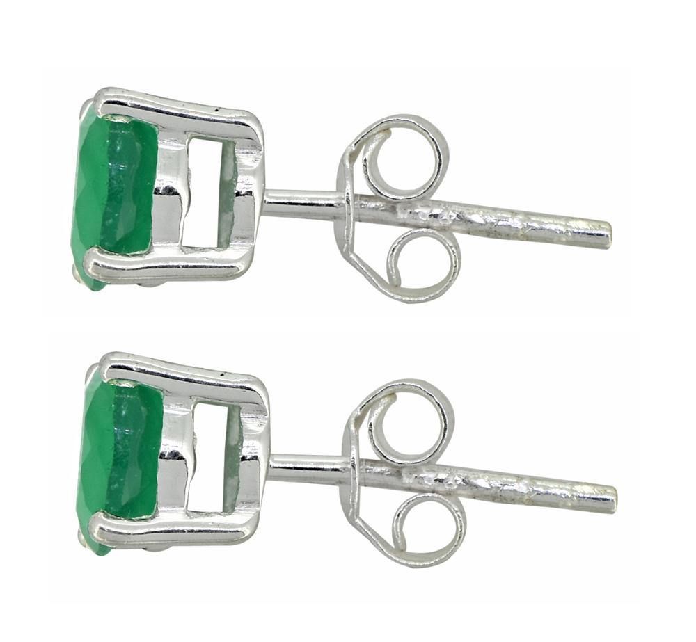 Green Onyx Solid 925 Sterling Silver Stud Earrings - YoTreasure