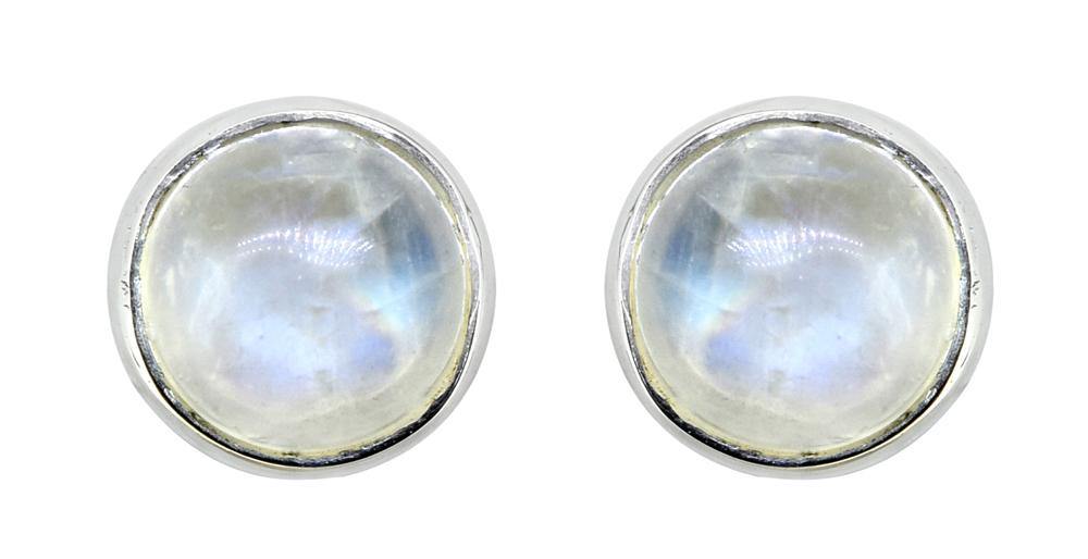 Rainbow Moonstone Solid 925 Sterling Silver Stud Earrings - YoTreasure