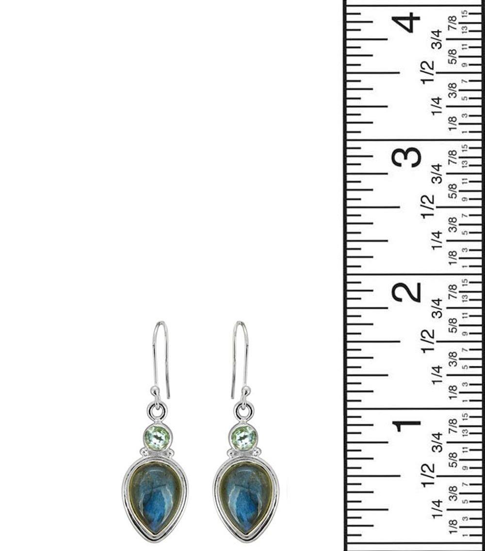 1.69" Labradorite Solid 925 Sterling Silver Teardrop Dangle Earrings Jewelry - YoTreasure
