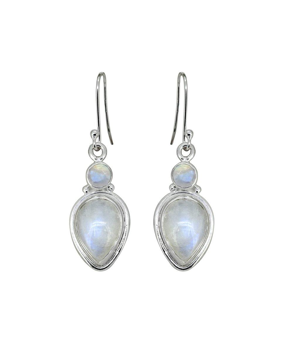 1.69" Moonstone Solid 925 Sterling Silver Dangle Earrings Jewelry - YoTreasure