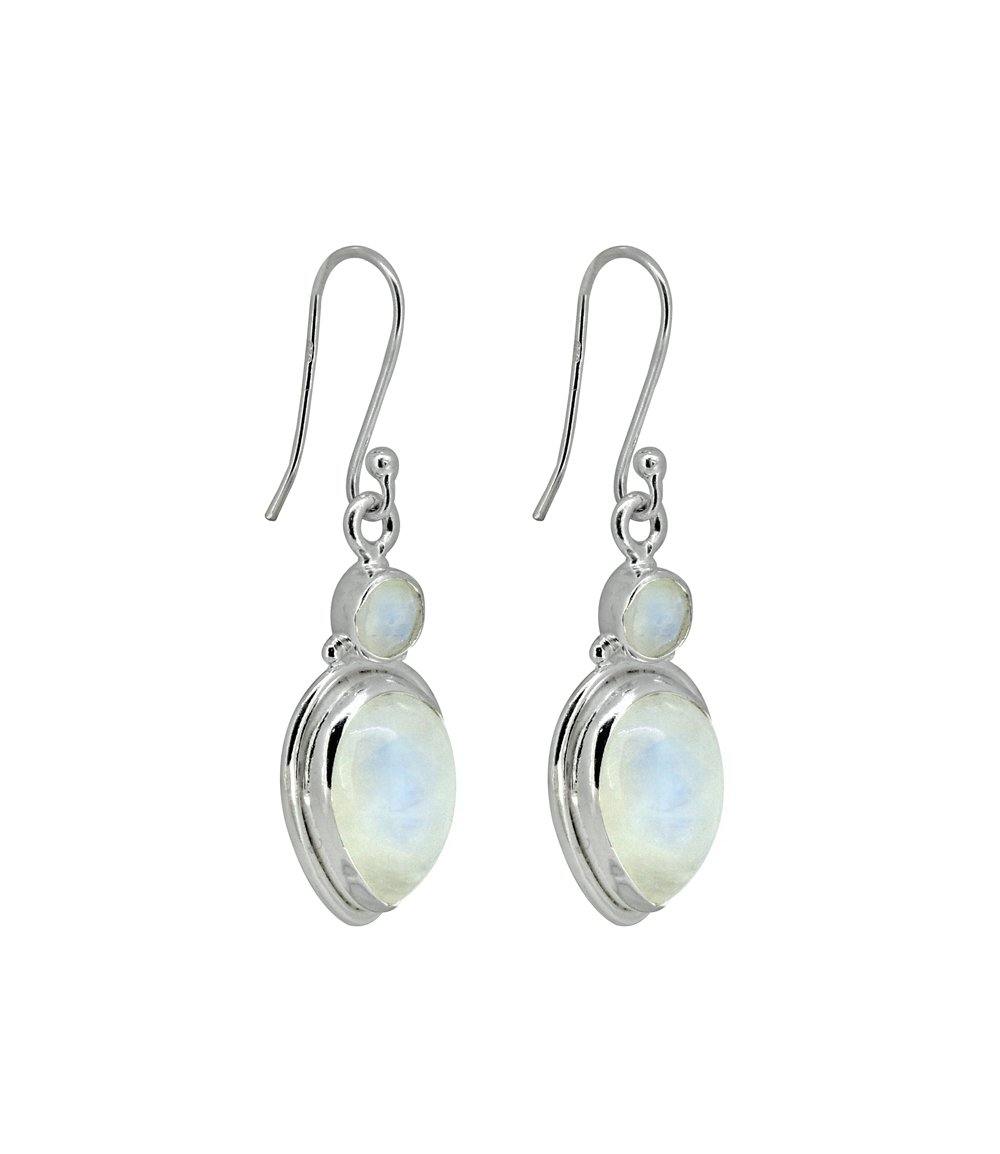 1.69" Moonstone Solid 925 Sterling Silver Dangle Earrings Jewelry - YoTreasure