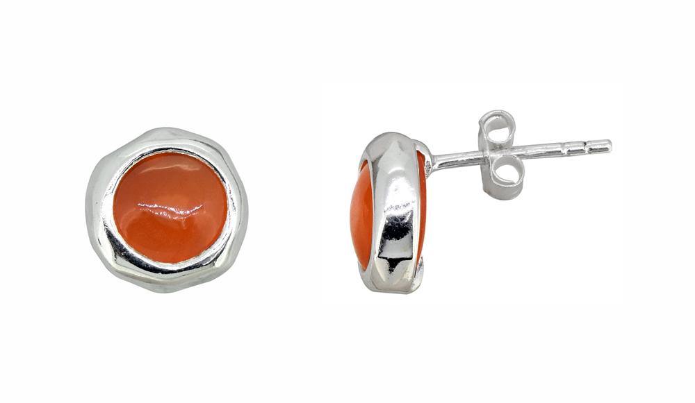Carnelian Solid 925 Sterling Silver Stud Earrings - YoTreasure