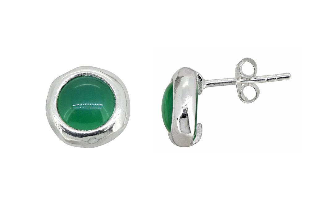Green Onyx Solid 925 Sterling Silver Stud Earrings Jewelry - YoTreasure