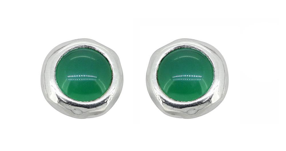 Green Onyx Solid 925 Sterling Silver Stud Earrings Jewelry - YoTreasure