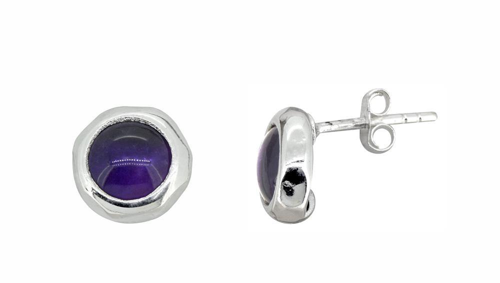 Amethyst Solid 925 Sterling Silver Stud Earrings Jewelry - YoTreasure