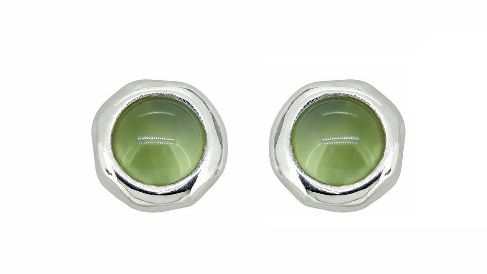 Prehnite Solid 925 Sterling Silver Stud Earrings - YoTreasure