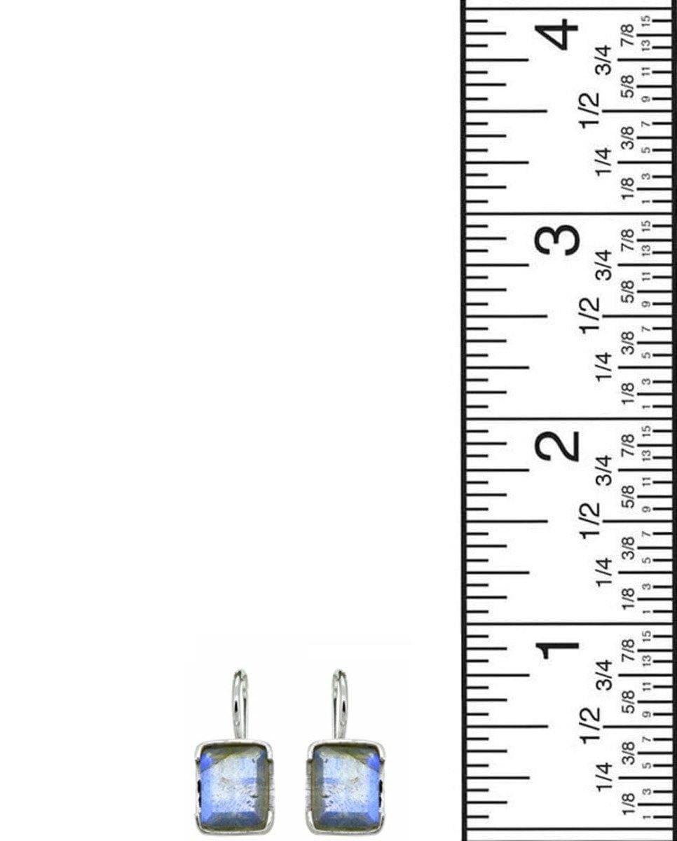 0.82" Labradorite Solid 925 Sterling Silver Fixed Wire Earrings - YoTreasure