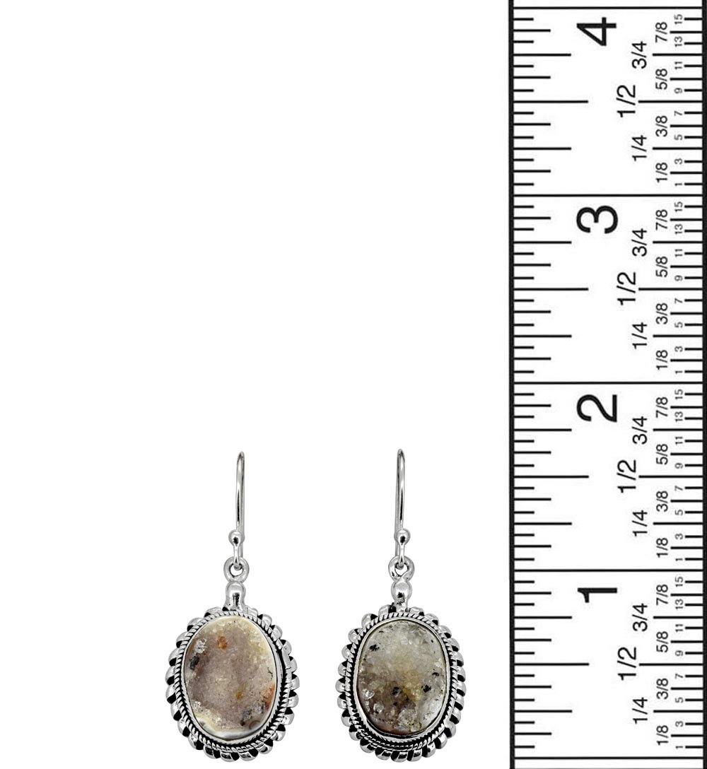 1 3/4" Desert Druzy Sterling Silver Gemstone Earrings - YoTreasure