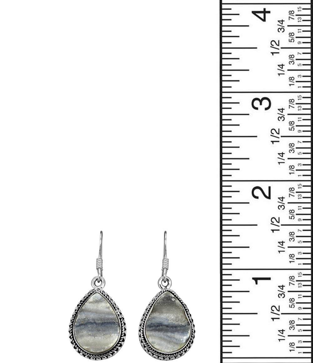 1 1/2" Desert Druzy Sterling Silver Gemstone Earrings - YoTreasure