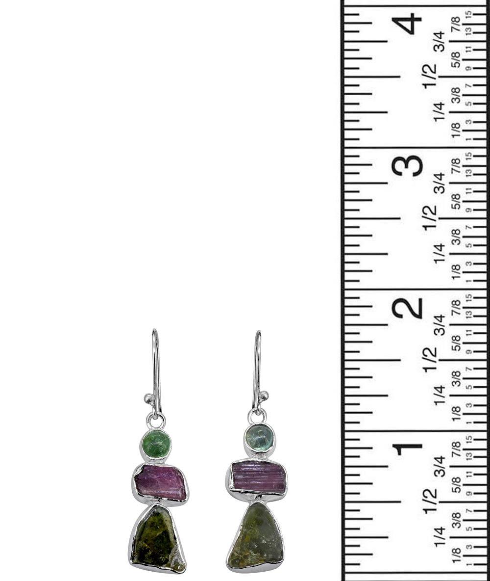 Tourmaline Rough Tourmaline Solid 925 Sterling Silver Gemstone Earrings - YoTreasure