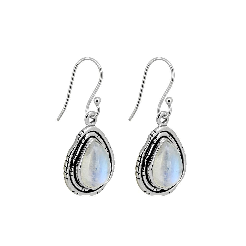 1.35" Moonstone Solid 925 Sterling Silver Dangle Earrings Jewelry - YoTreasure
