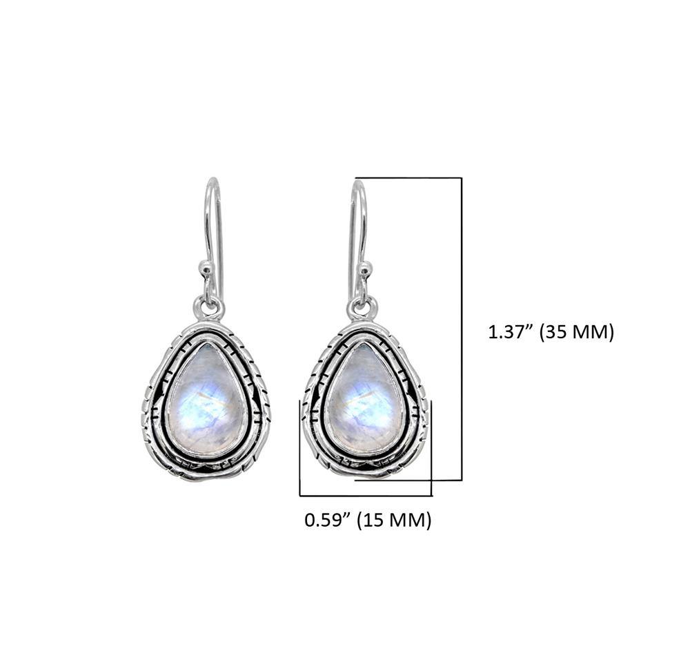 1.35" Moonstone Solid 925 Sterling Silver Dangle Earrings Jewelry - YoTreasure