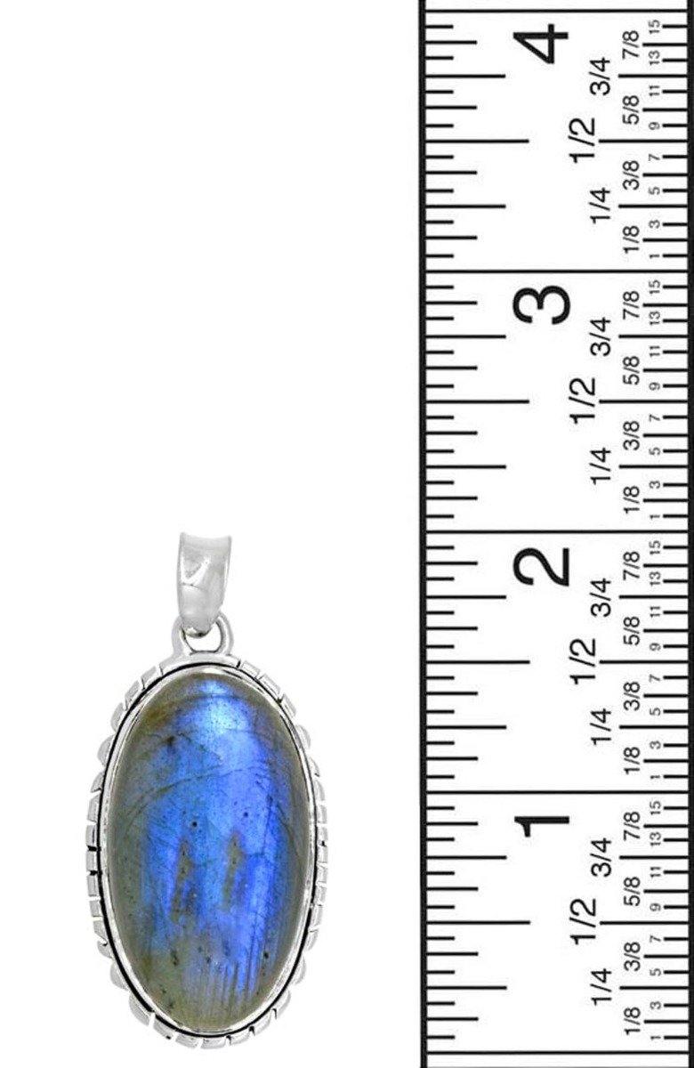 Women Chain Necklace Jewelry Solid 925 Sterling Silver Labradoirte Gemstone Pendant, 18" - YoTreasure