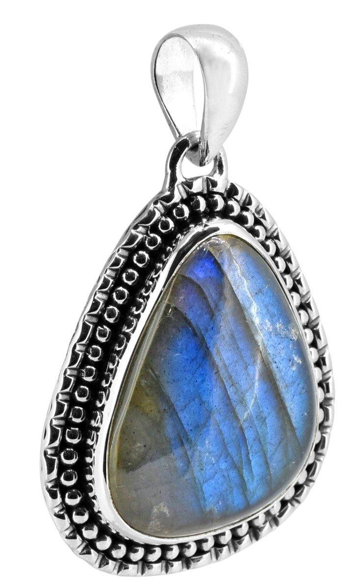 925 Sterling Silver Labradorite Chain Pendant Necklace Jewelry, 18" Perfect Gifts for Women on Christmas - YoTreasure