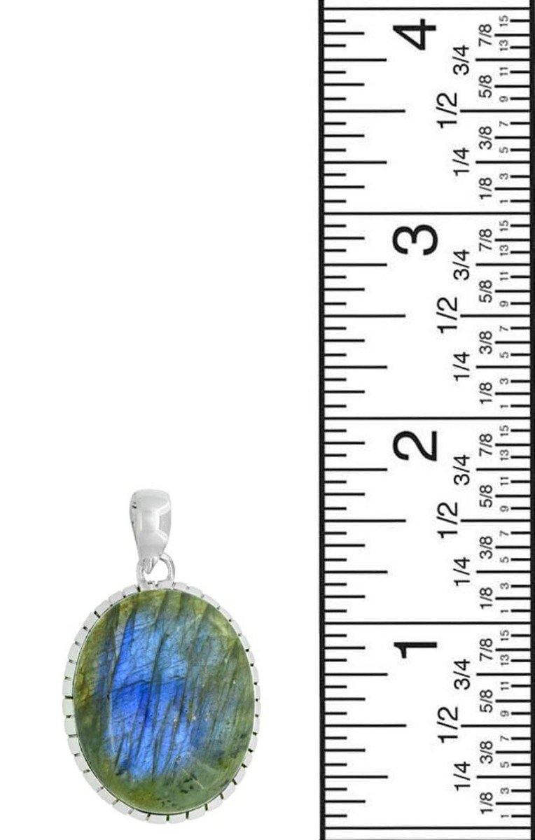 Labradorite Gemstone Pendant  Sterling Silver Women Chain Necklace Jewelry, 18" - YoTreasure