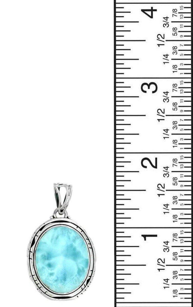 Women Chain Necklace Jewelry .925 Sterling Silver Natural Larimar Gemstone Pendant Gift for Her, 18" - YoTreasure