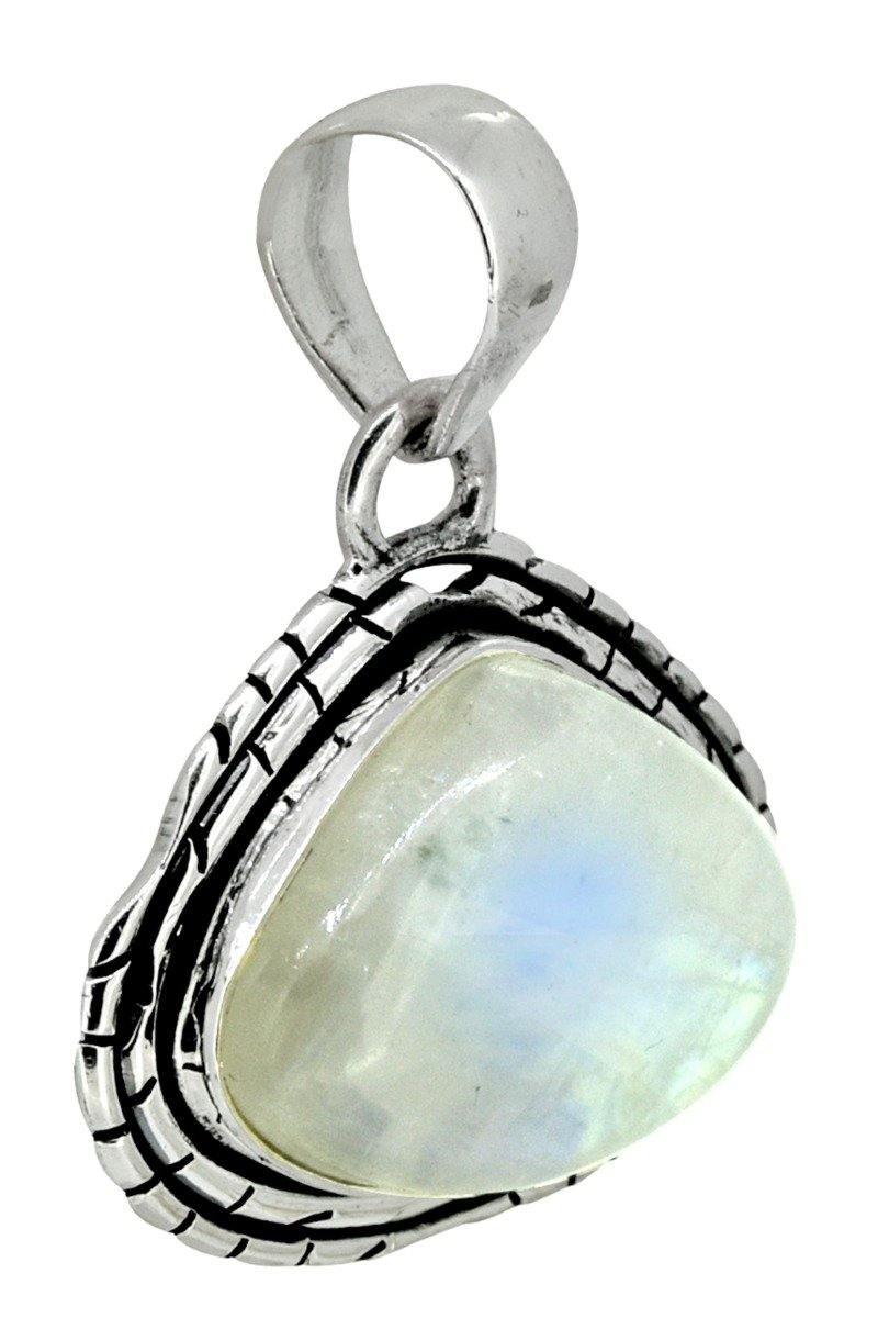 Moonstone Pendant Solid 925 Sterling Silver Necklace,18" - YoTreasure