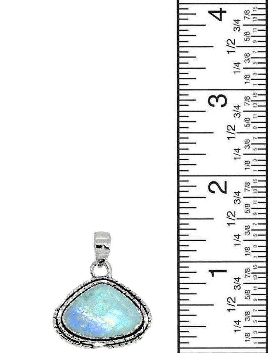 Moonstone Pendant Solid 925 Sterling Silver Necklace,18" - YoTreasure