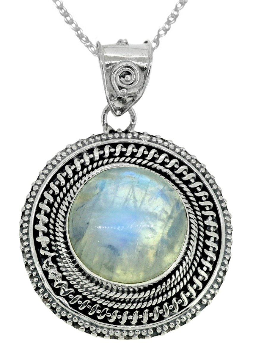 Moonstone Solid 925 Sterling Silver Chain Pendant Necklace - YoTreasure