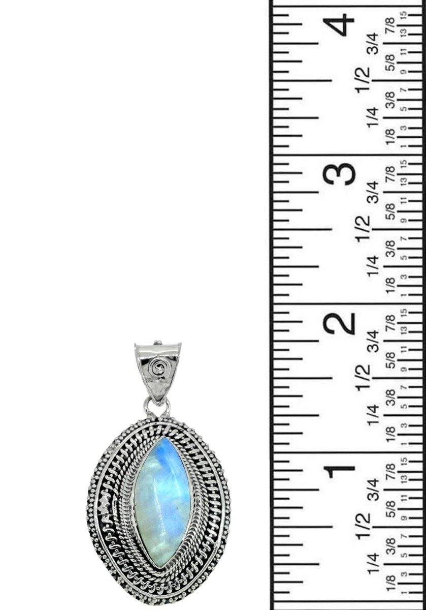 Moonstone Solid 925 Sterling Silver Chain Pendant Gift,18" - YoTreasure