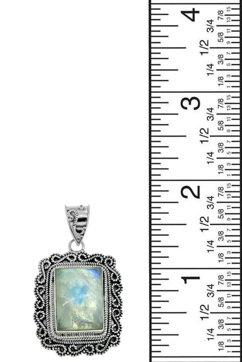 Moonstone Solid 925 Sterling Silver Pendant Jewelry,18" - YoTreasure
