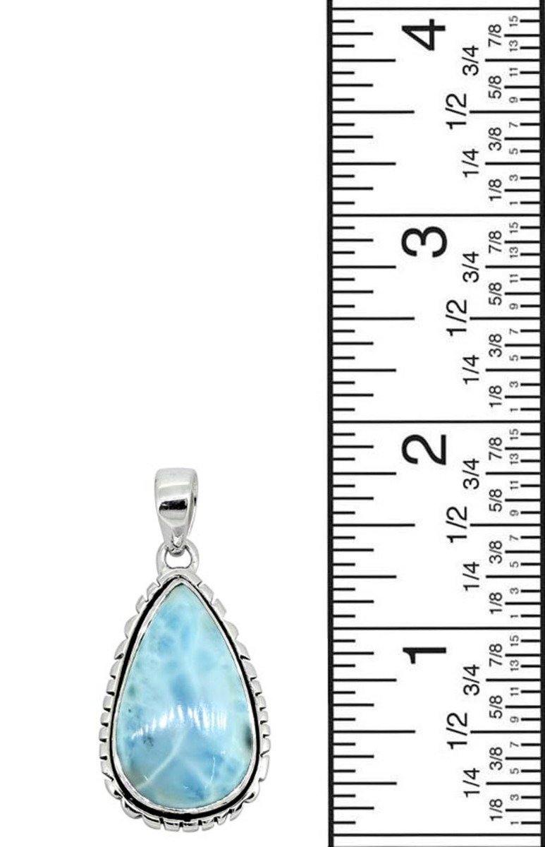 Larimar Solid 925 Sterling Silver Gemstone Pendant Necklace - YoTreasure