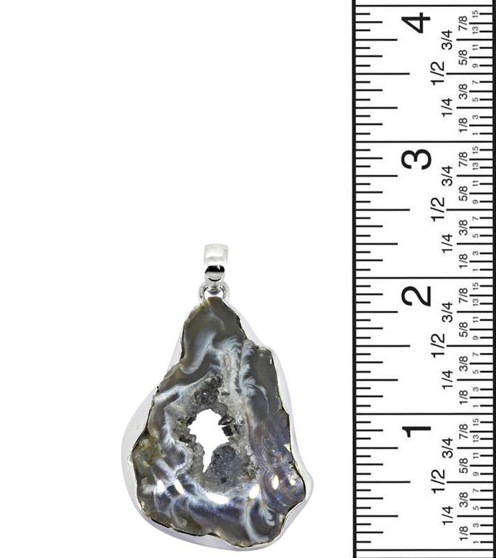 Coconut Geode Druzy Solid 925 Sterling Silver Pendant Necklace - YoTreasure