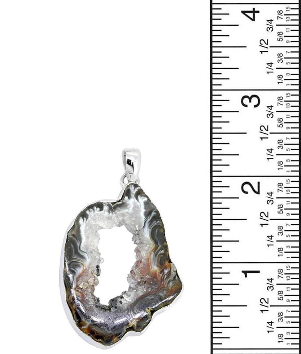 Coconut Geode Druzy 925 Sterling Silver Pendant Necklace - YoTreasure