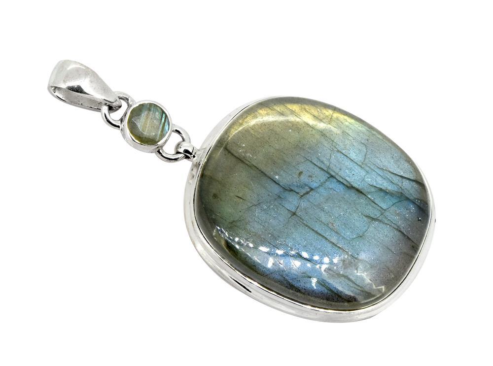 Labradorite Solid 925 Sterling Silver Pendant 3" - YoTreasure