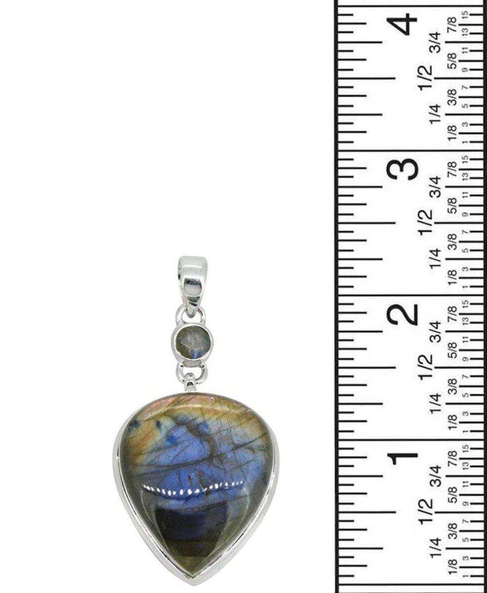 Labradorite Solid 925 Sterling Silver Pendant 2 1/2" - YoTreasure