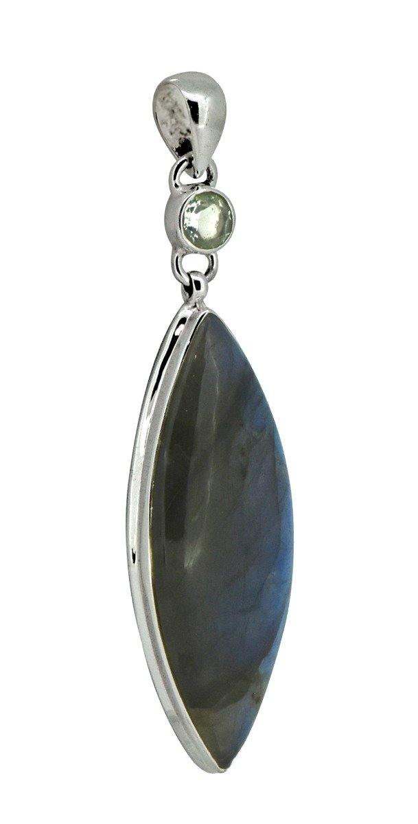 Labradorite  Solid 925 Sterling Silver Pendant 3 1/2" - YoTreasure