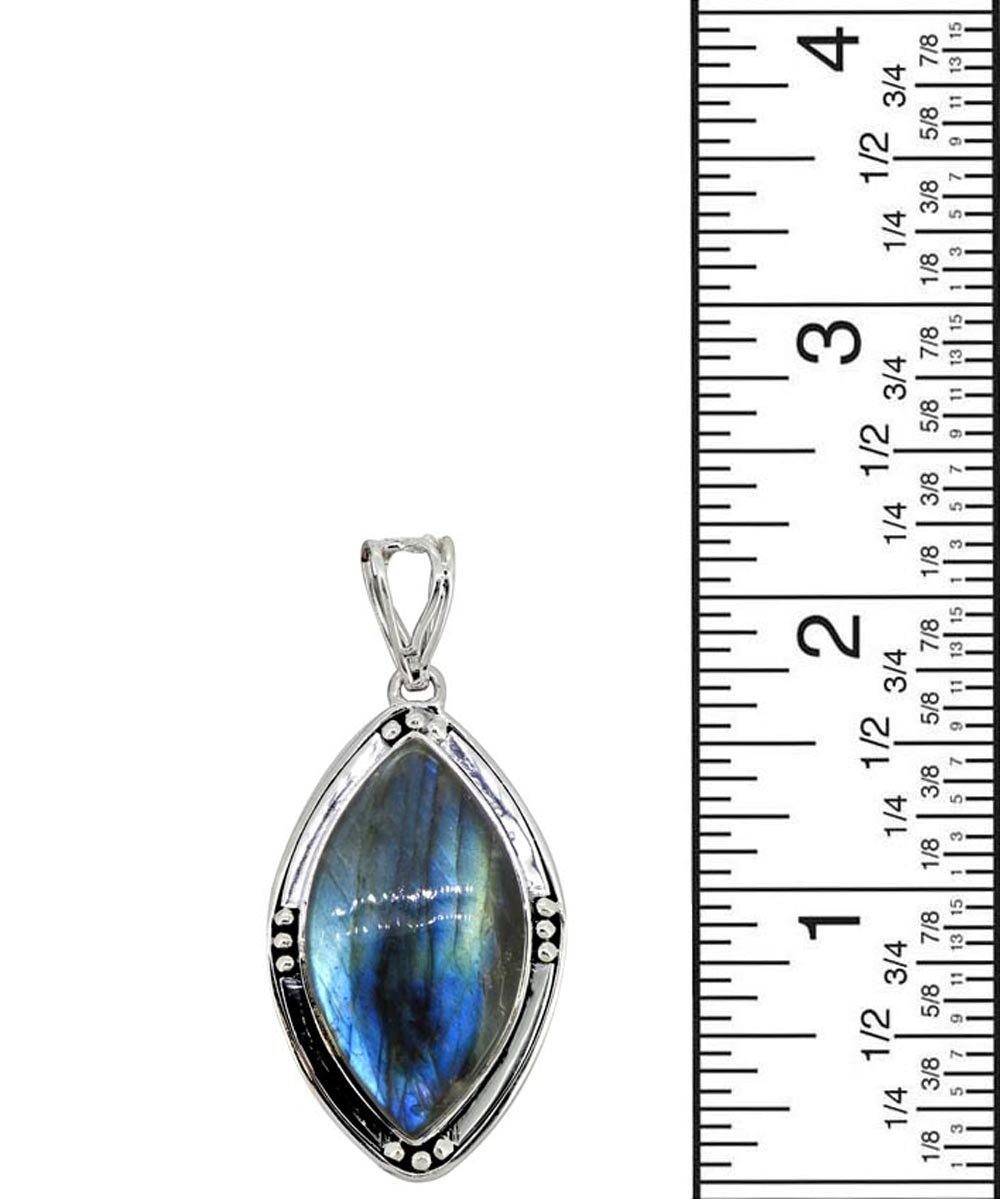 Labradorite Solid 925 Sterling Silver Pendant Silver Jewelry 2 1/2" - YoTreasure