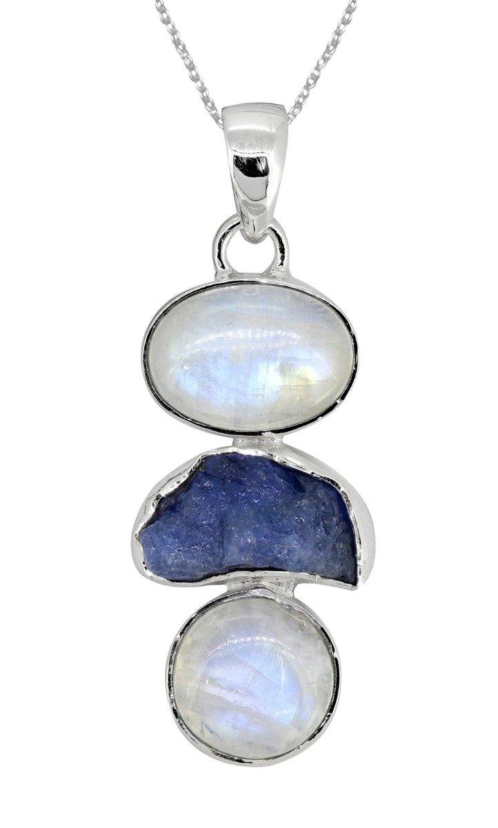 Rainbow Moonstone Solid 925 Sterling Silver Pendant Necklace - YoTreasure