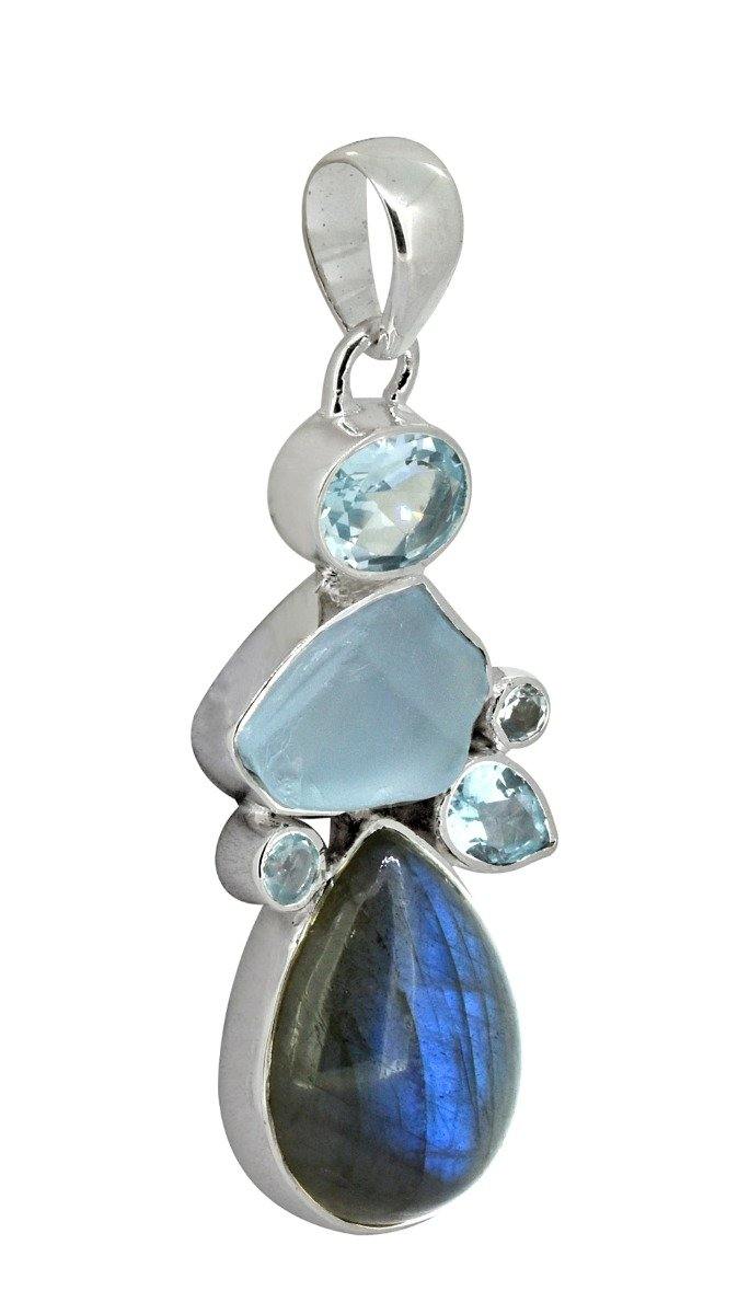 Labradorite Solid 925 Silver Pendant Necklace - YoTreasure