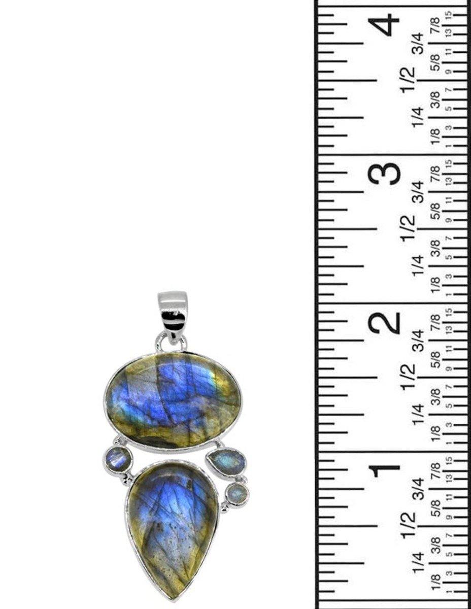 2.05" Labradorite Long Chain Gemstone pendant - YoTreasure