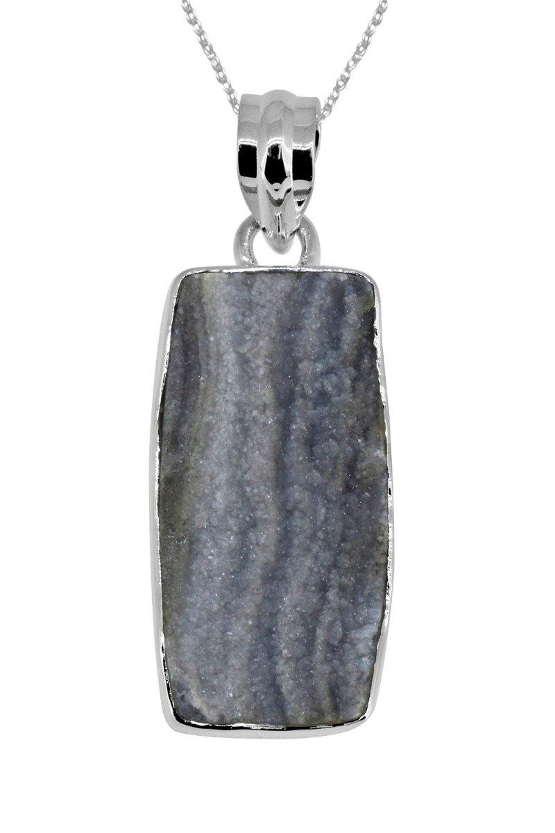 1 3/4" Desert Druzy Quartz gemstone chain Pendant - YoTreasure