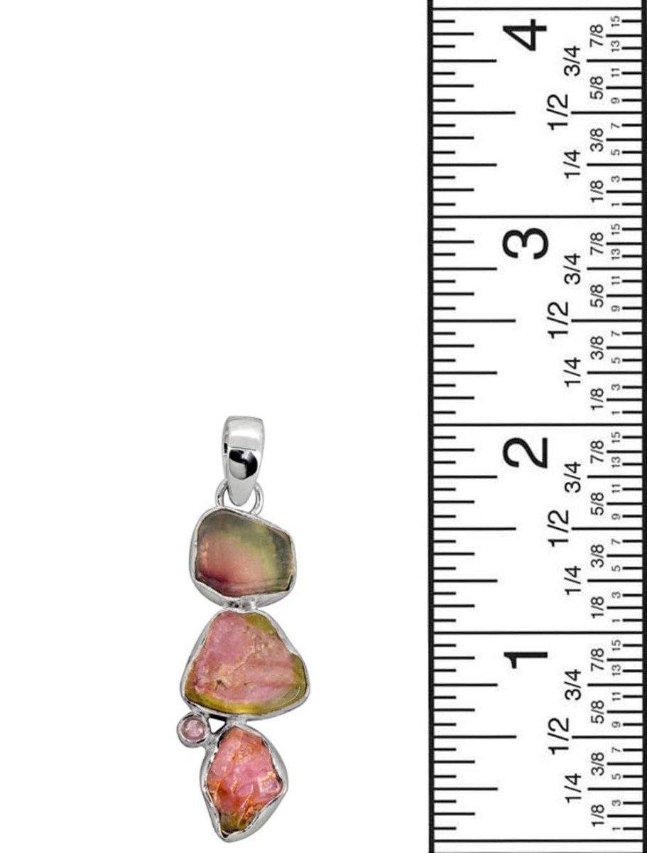 2.01" Watermelon Tourmaline Gemstone Chain Pendant - YoTreasure