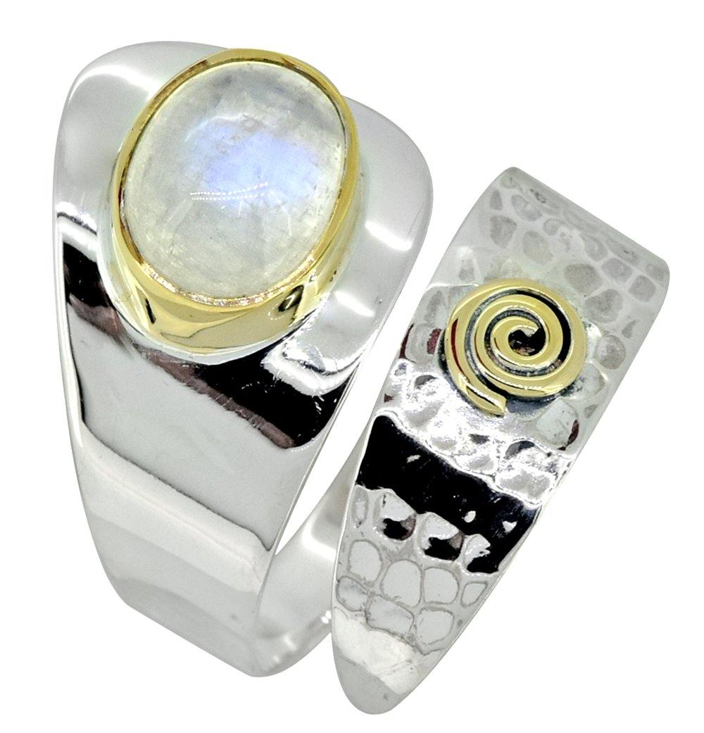 Moonstone Ring Solid 925 Sterling Silver Brass Gemstone Jewelry - YoTreasure