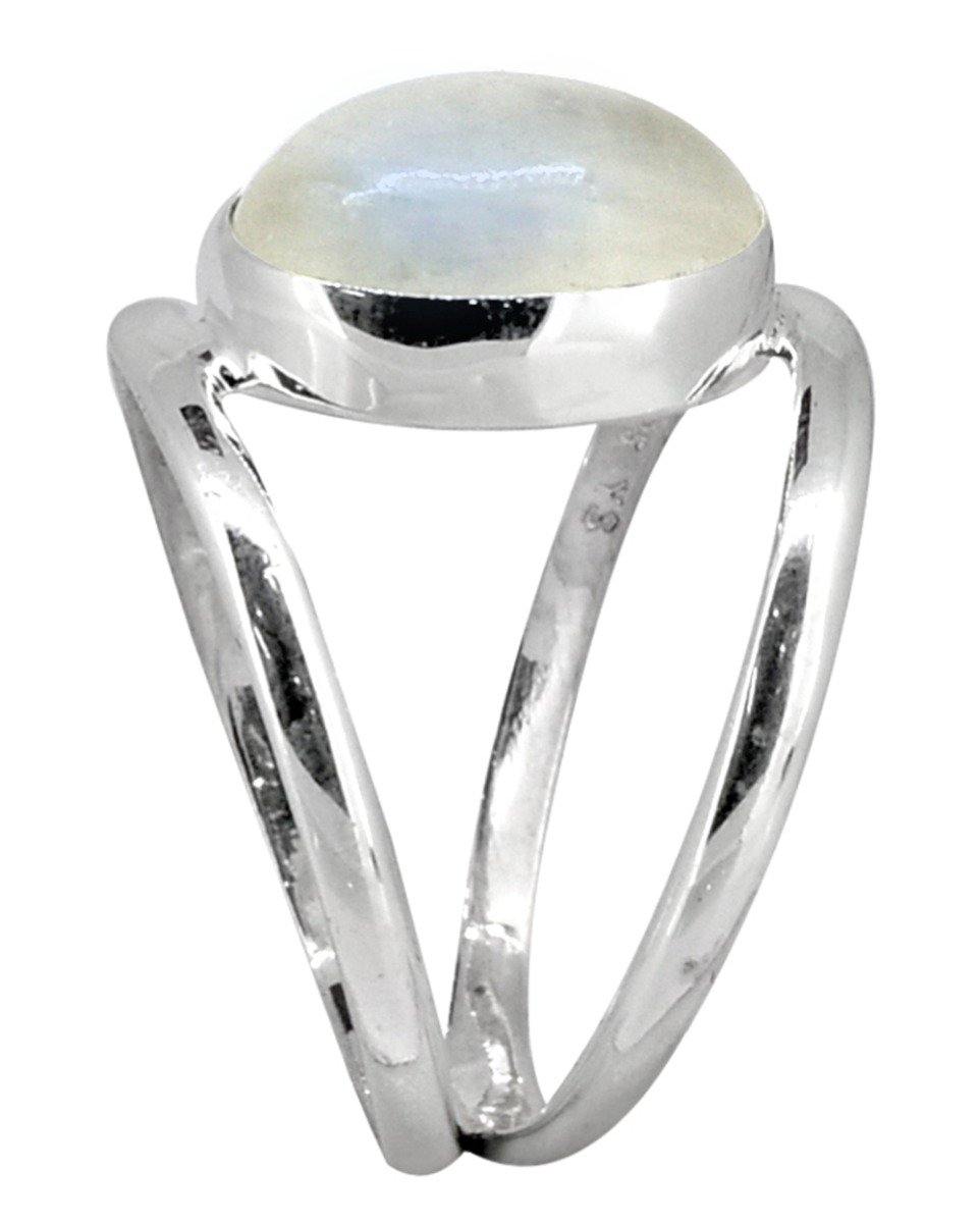 Rainbow Moonstone Solid 925 Sterling Silver Bypass Ring Jewelry - YoTreasure