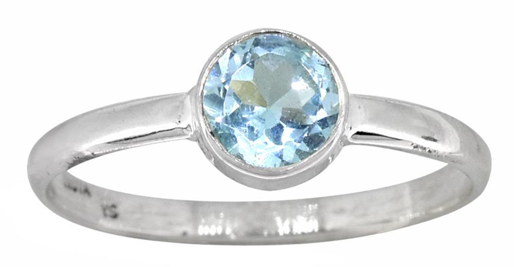 Blue Topaz Solid 925 Sterling Silver Ring Jewelry - YoTreasure